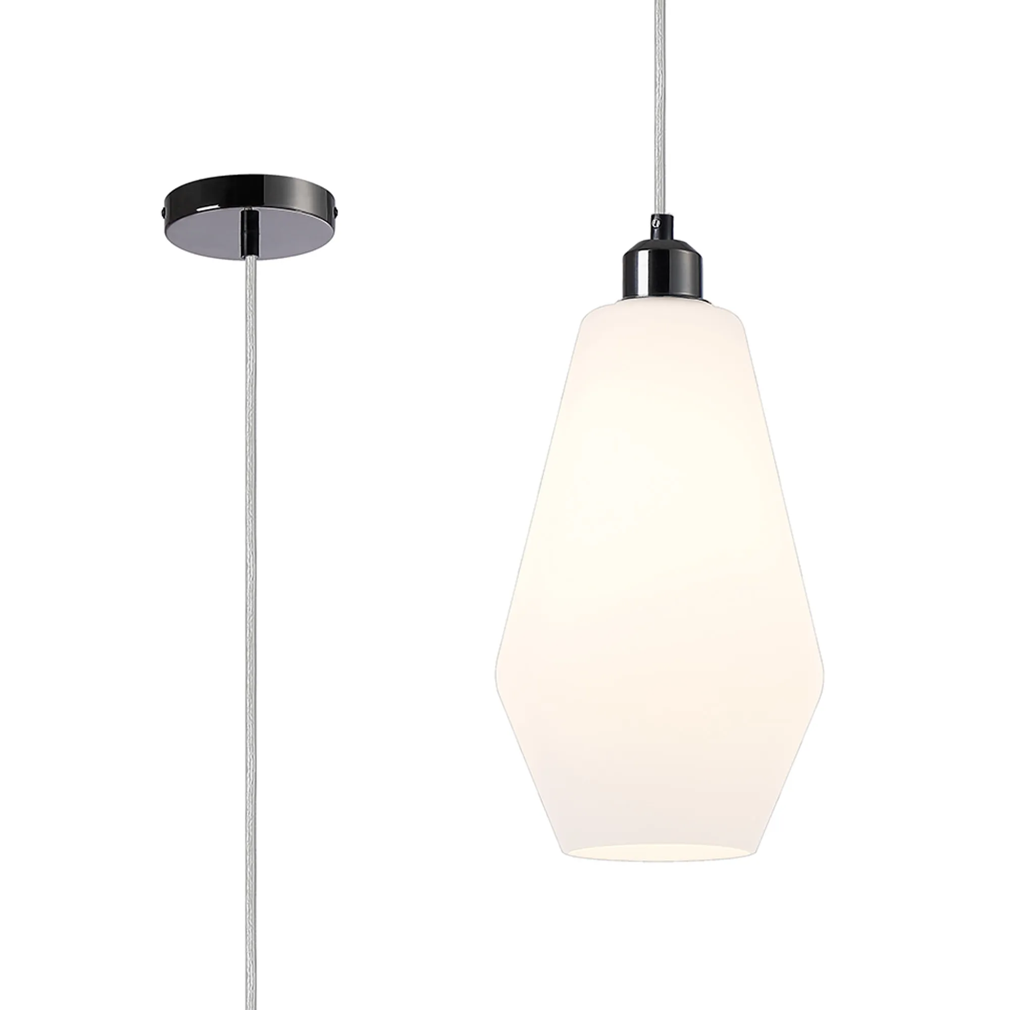 Cawdor Black Chrome Ceiling Lights Deco Single Pendant